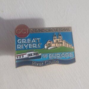 Grand Circle Travel Great Rivers Of Europe Vintage Lapel Pin
